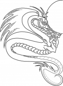Dragón con cola de serpiente