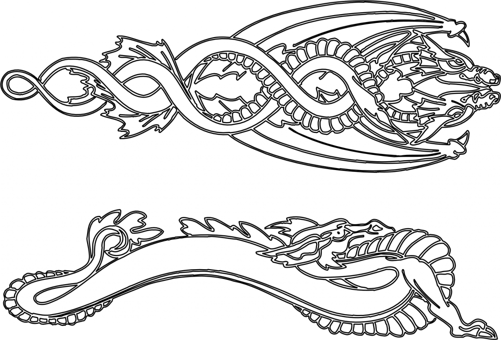 Ornamento de dragón — vector para corte CNC