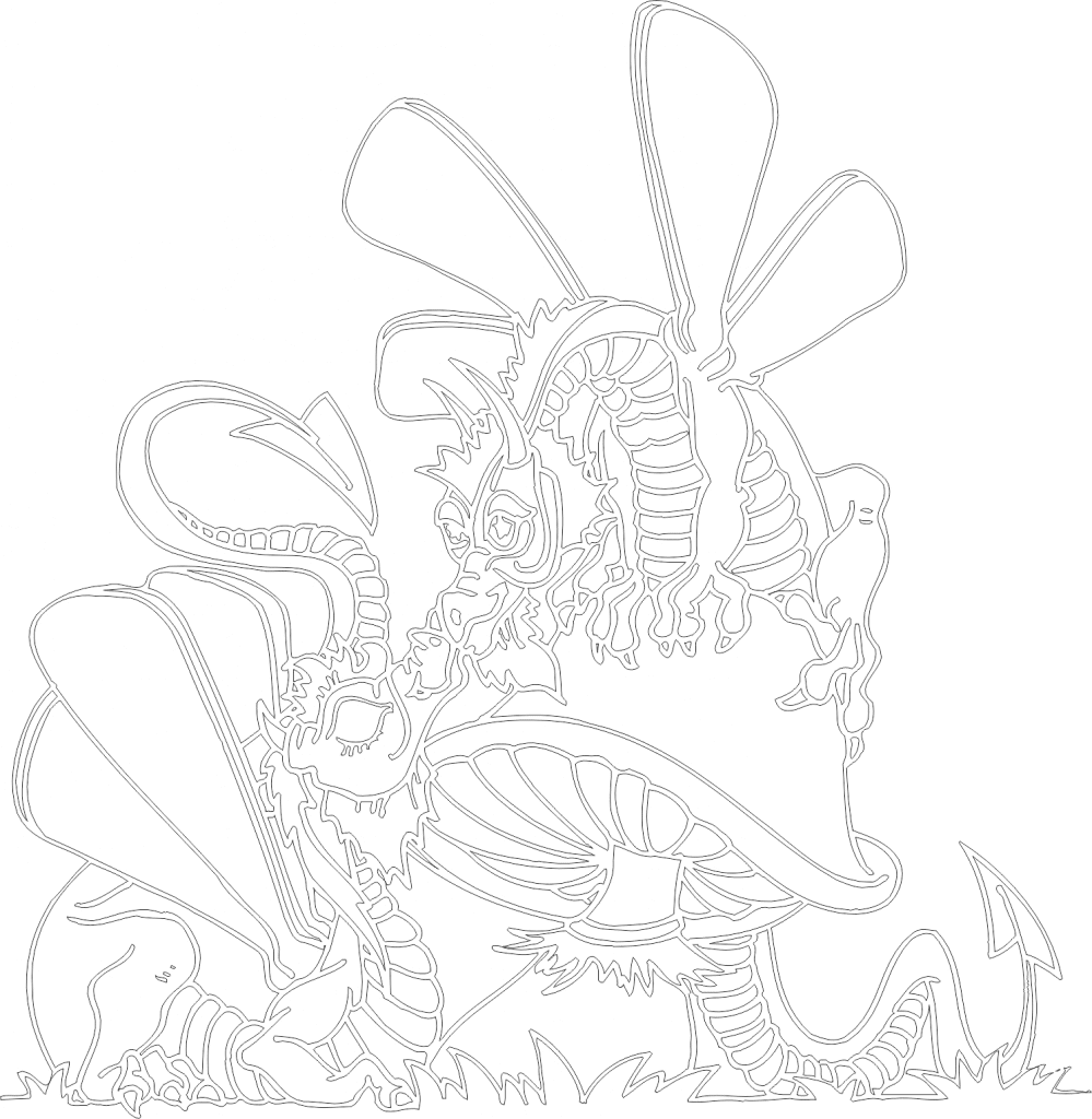 Dragones con alas de hada — vector para corte CNC