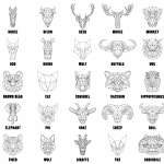 Colección de animales geométricos - Vector descarganle para corte CNC y grabado laser gratis | Stanser