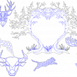 Animales geométricos - Vector descarganle para corte CNC y grabado laser gratis | Stanser