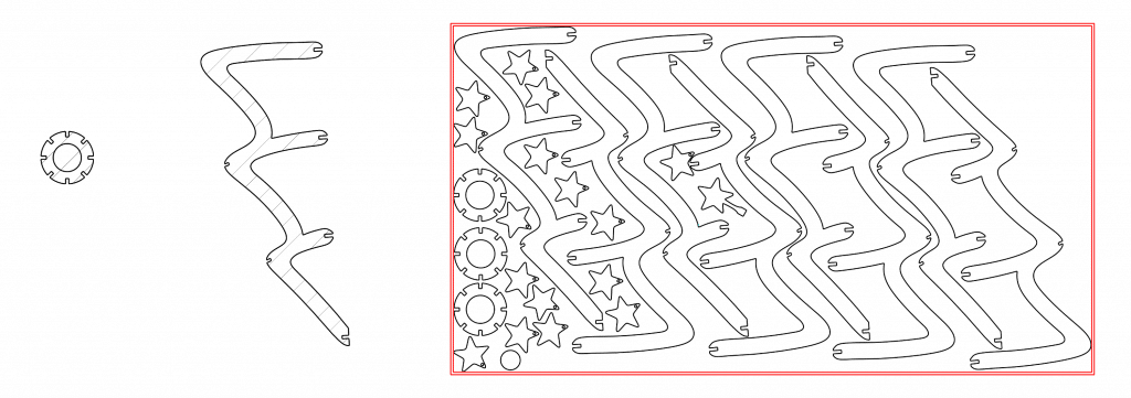 Pino navideño armable — vector para corte CNC