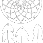 Atrapasueños con plumas - Vector descarganle para corte CNC y grabado laser gratis | Stanser
