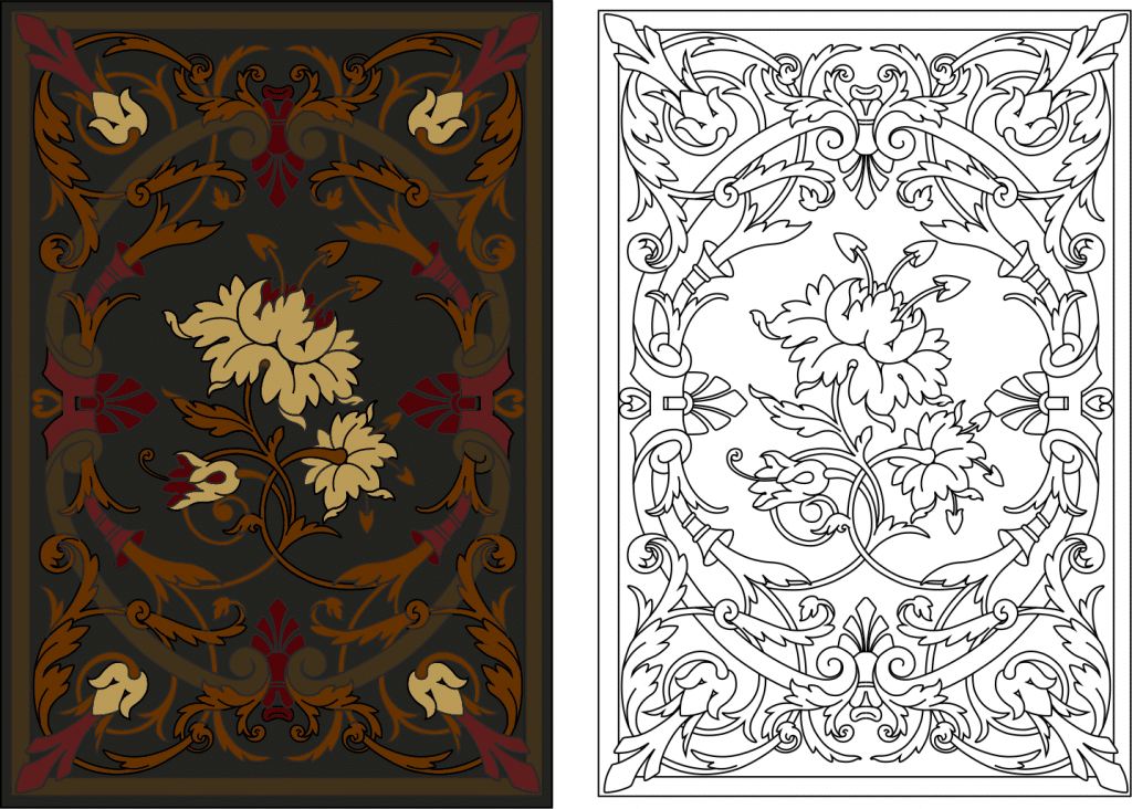 Patron floral — vector para corte CNC