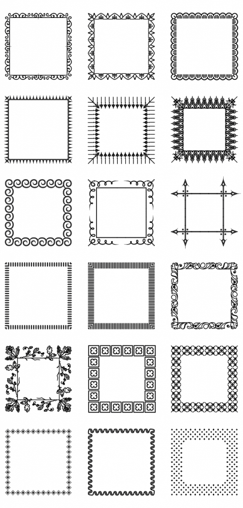 Diseños de bordes cuadrados — vector para corte CNC