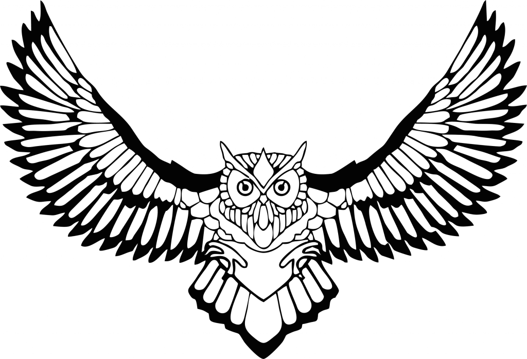 Búho de alas extendidas 4 — vector para corte CNC