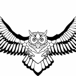 Búho de alas extendidas 4 - Vector descarganle para corte CNC y grabado laser gratis | Stanser