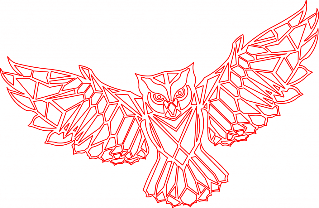 Búho de alas extendidas — vector para corte CNC