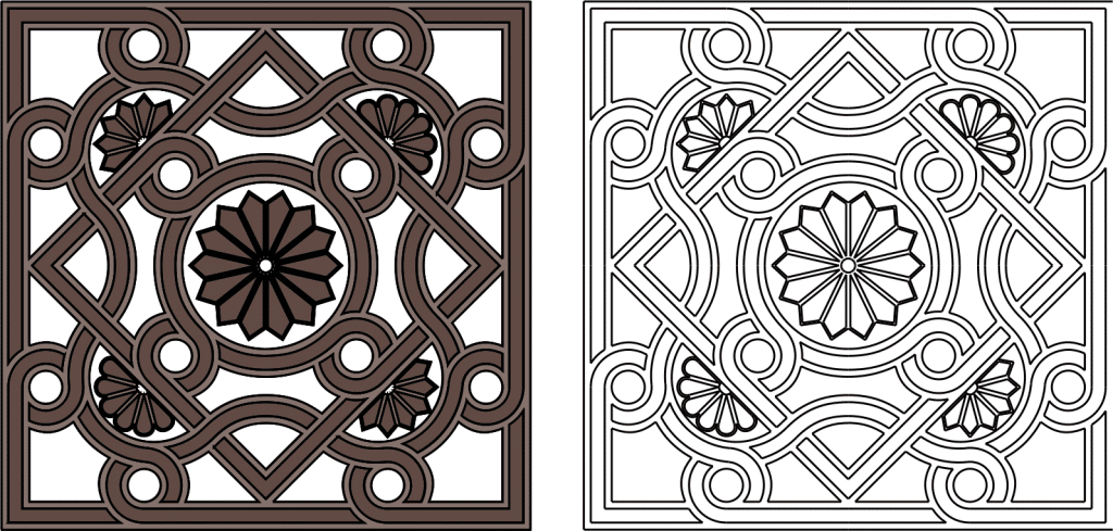Ornamento bizantino — vector para corte CNC