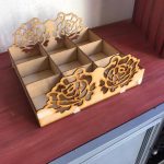 Caja con divisiones "Flores" - Vector SVG DXF para CNC Router y Laser CO2 - Descargable gratis | Stanser