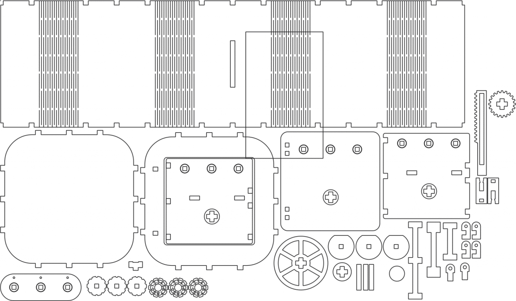 Caja fuerte con mecanismo — vector para corte CNC