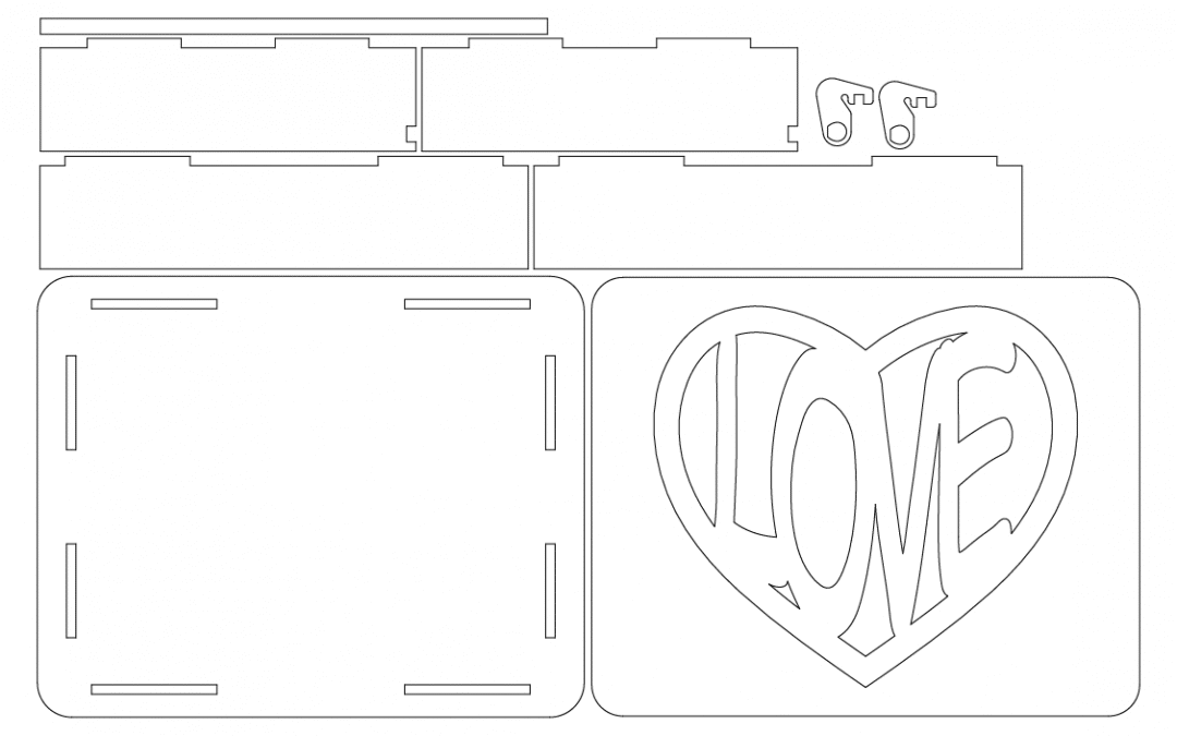 Caja de tapa abatible «Love»