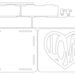 Caja de tapa abatible "Love" - Vector SVG DXF para CNC Router y Laser CO2 - Descargable gratis | Stanser