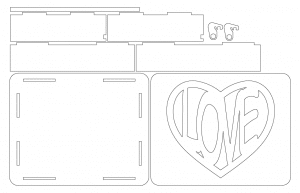 Caja de tapa abatible «Love»