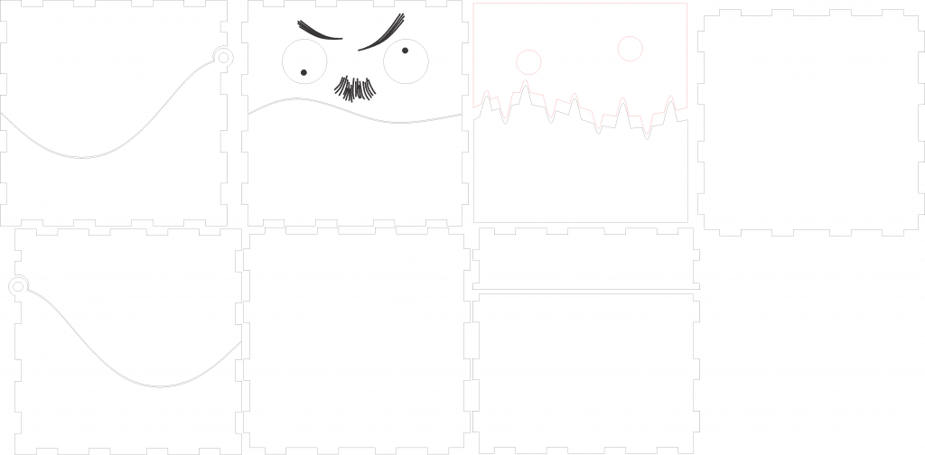 Caja de cara enojada — vector para corte CNC
