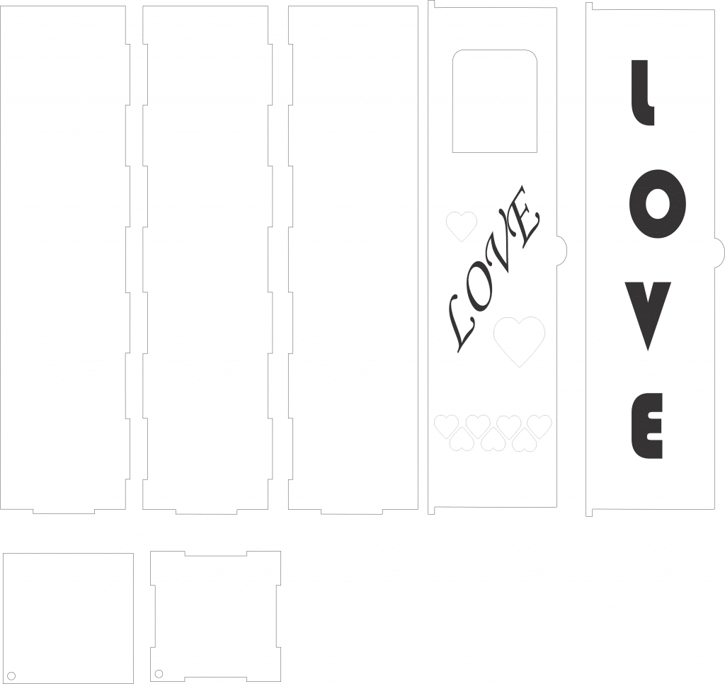 Caja «Love» — vector para corte CNC