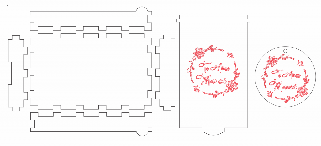 Caja mini para llavero — vector para corte CNC