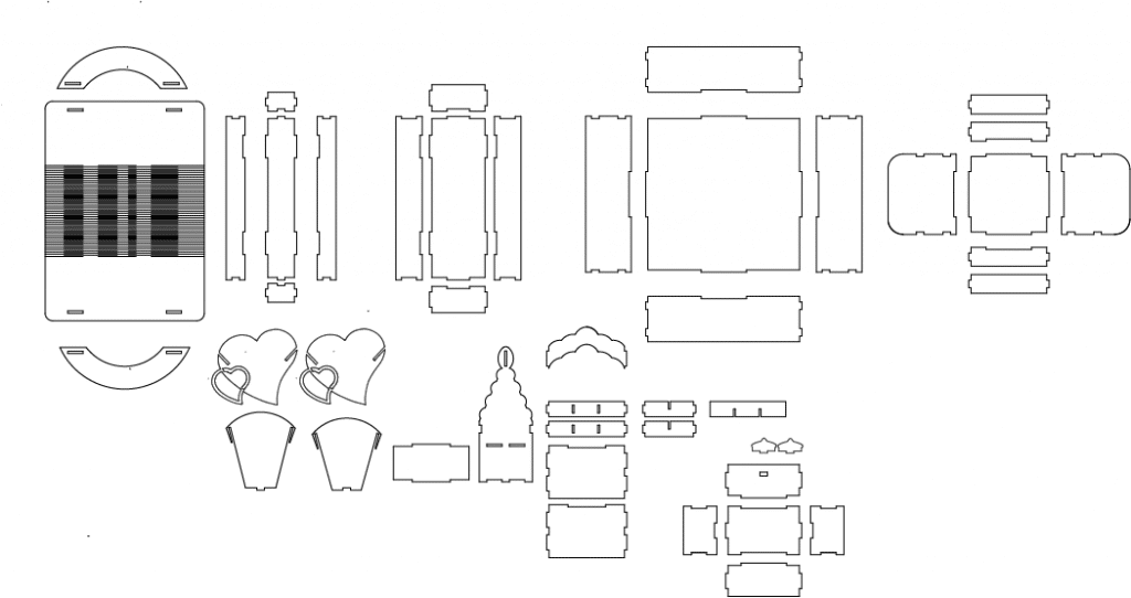 Diseños de bolsas de mujer — vector para corte CNC