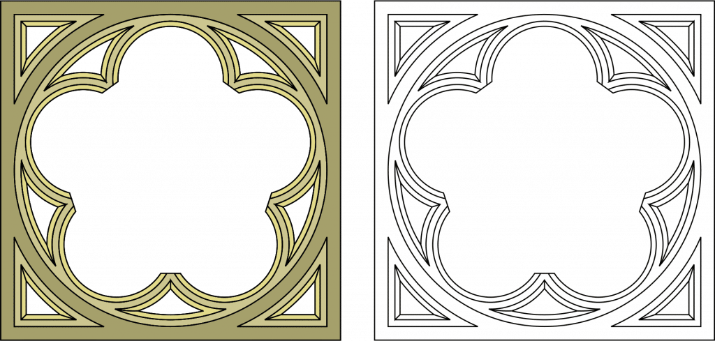 Ornamento flor de 5 pétalos — vector para corte CNC