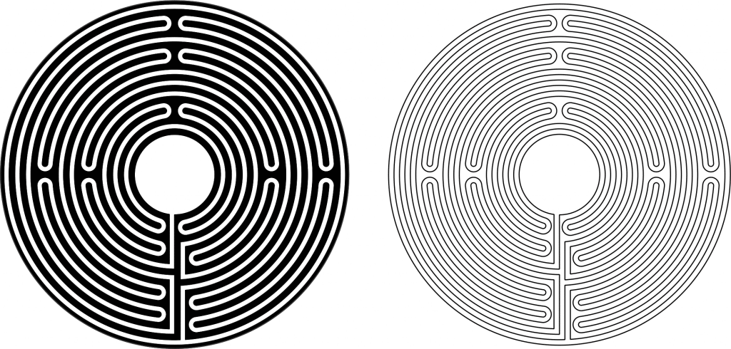 Laberinto circular medieval — vector para corte CNC