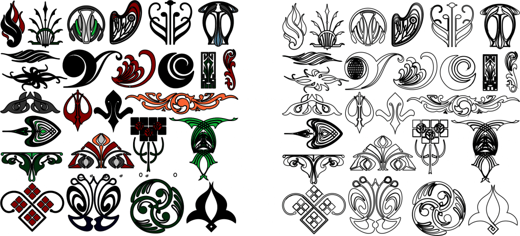Colección de elementos de diseño — vector para corte CNC
