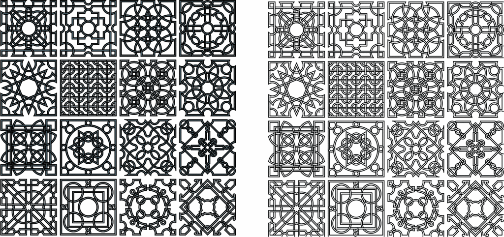 Colección patrones intercalados — vector para corte CNC