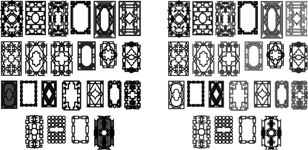 Colección marcos antiguos — vector para corte CNC
