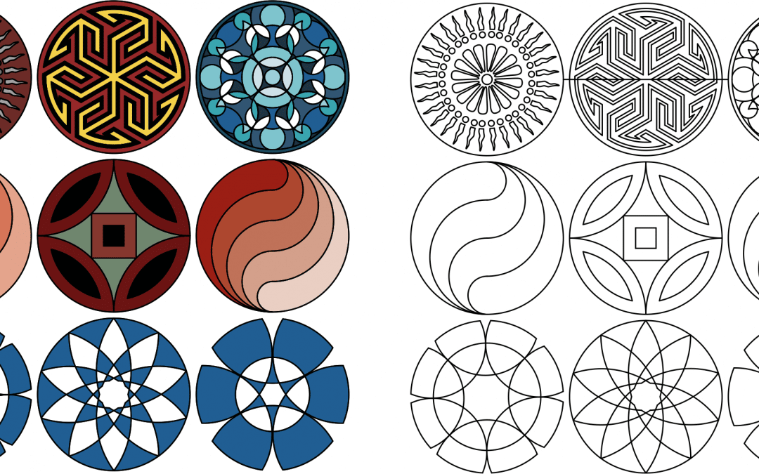 Colección patrones circulares sencillos