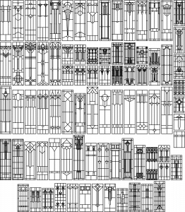 Conjunto patrones geométricos verticales