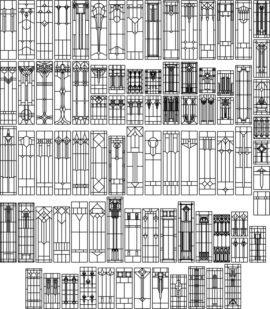 Conjunto patrones geométricos verticales — vector para corte CNC