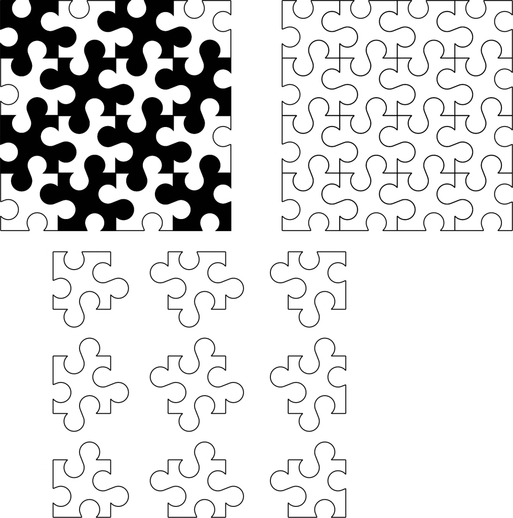 Patrón enlazado rompecabezas — vector para corte CNC