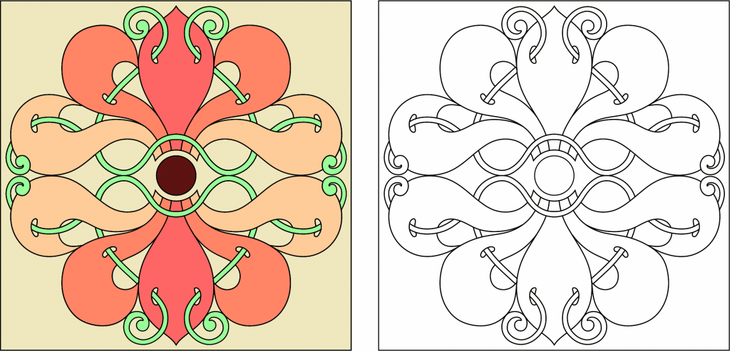 Flor ornamento — vector para corte CNC