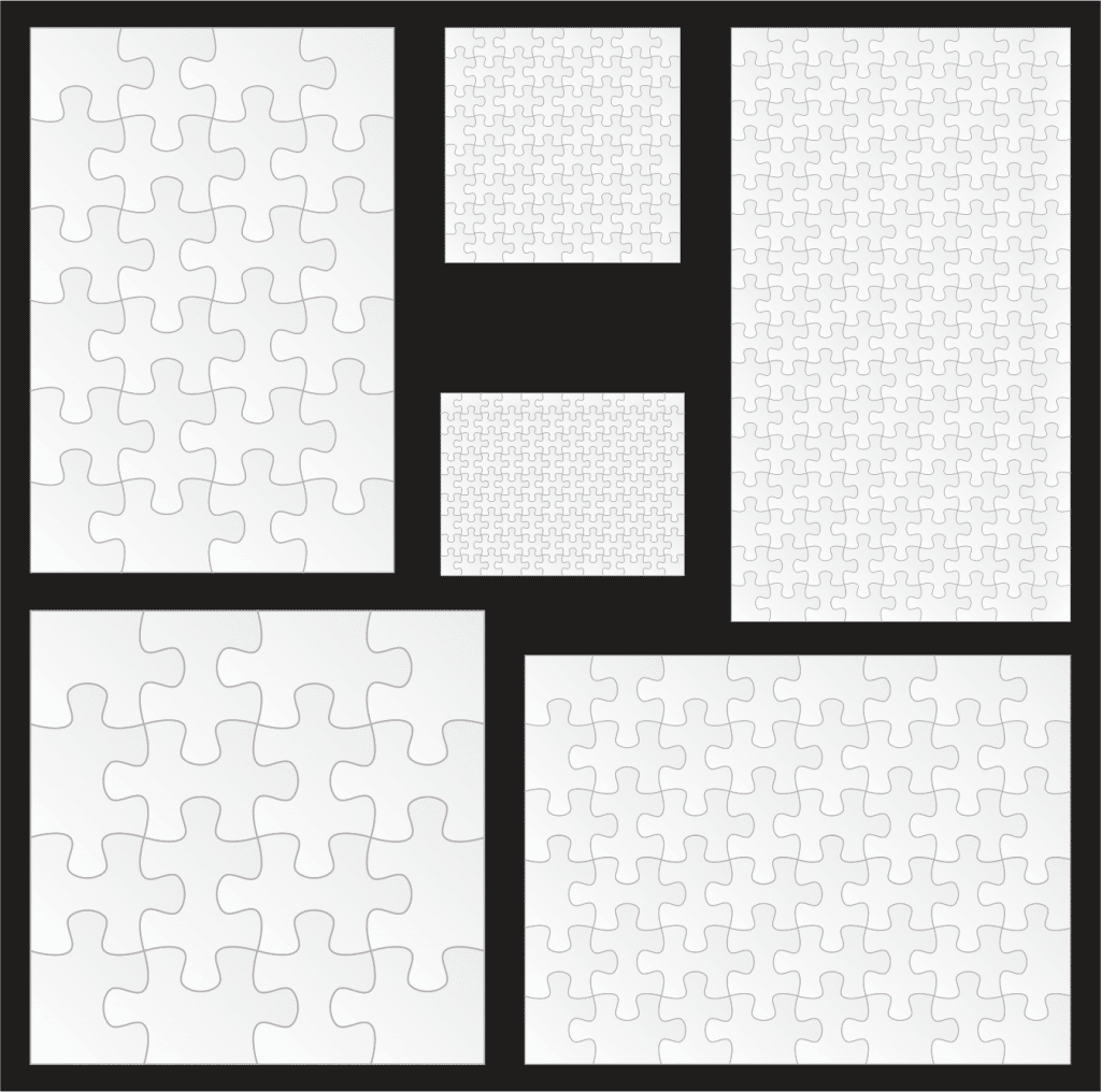 6 Rompecabezas base — vector para corte CNC