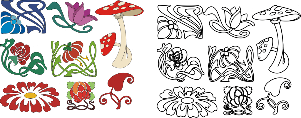 Clip Art flores — vector para corte CNC
