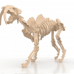 Dinosaurio dientes de sable a 3mm - Vector descarganle para corte CNC y grabado laser gratis | Stanser
