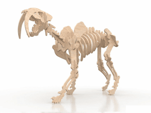 Dinosaurio dientes de sable a 3mm