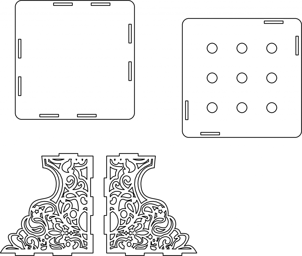 Estructura de dos niveles — vector para corte CNC