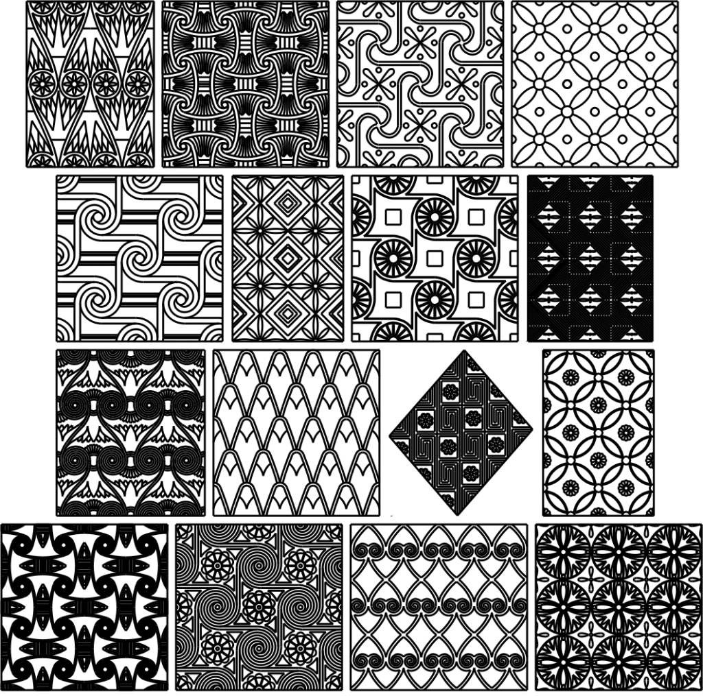 Figuras geométricas egipcias — vector para corte CNC