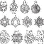 Esferas Navideñas 10 - Vector descarganle para corte CNC y grabado laser gratis | Stanser