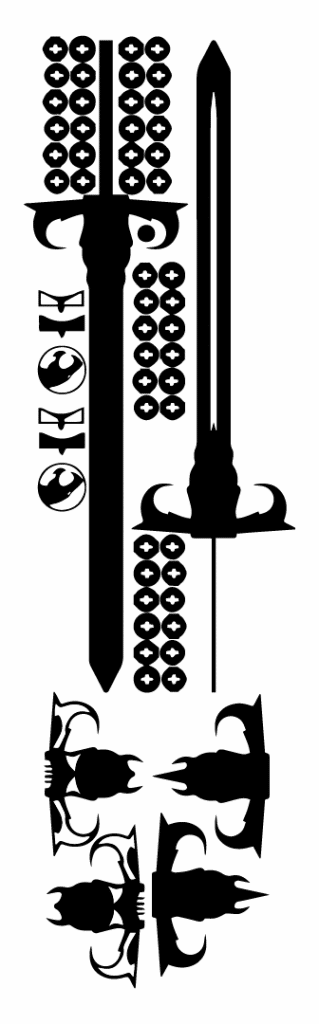 Espada de empuñadura ensamblable — vector para corte CNC