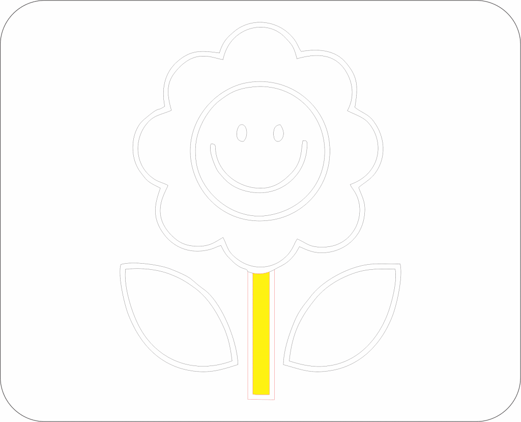Flor sonriente — vector para corte CNC