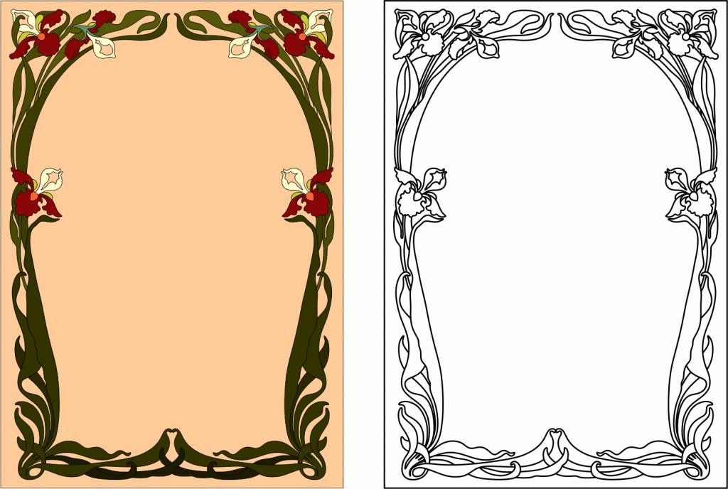 Marcos completos con flores — vector para corte CNC