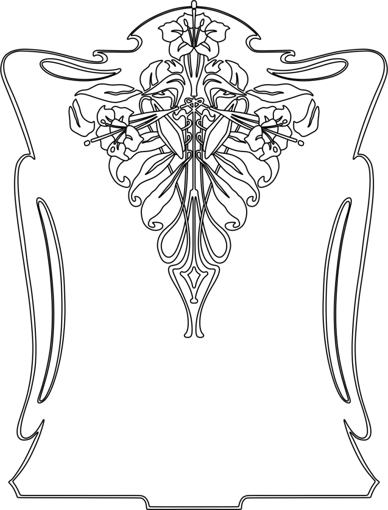 Marco con flor — vector para corte CNC