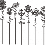 Flores con palabras - Vector descarganle para corte CNC y grabado laser gratis | Stanser