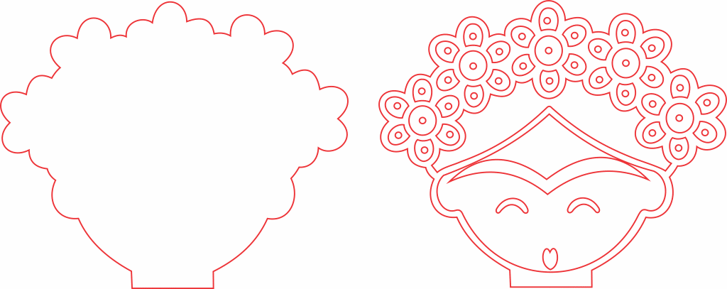 Rostro de Frida para luces — vector para corte CNC