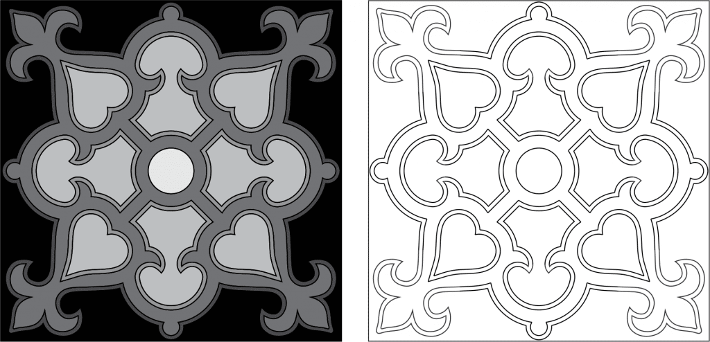 Azulejo negro — vector para corte CNC