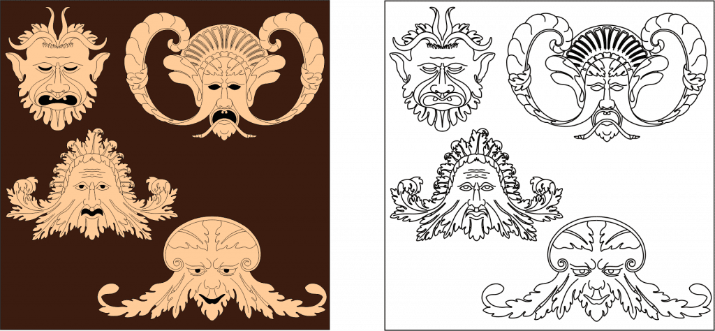 Rostros tallados — vector para corte CNC