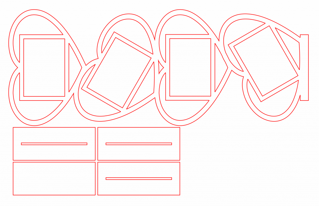 Corazones apilados para fotos — vector para corte CNC