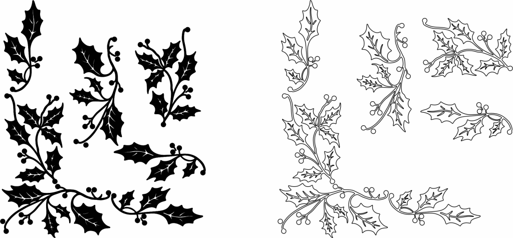 Borde de hojas — vector para corte CNC