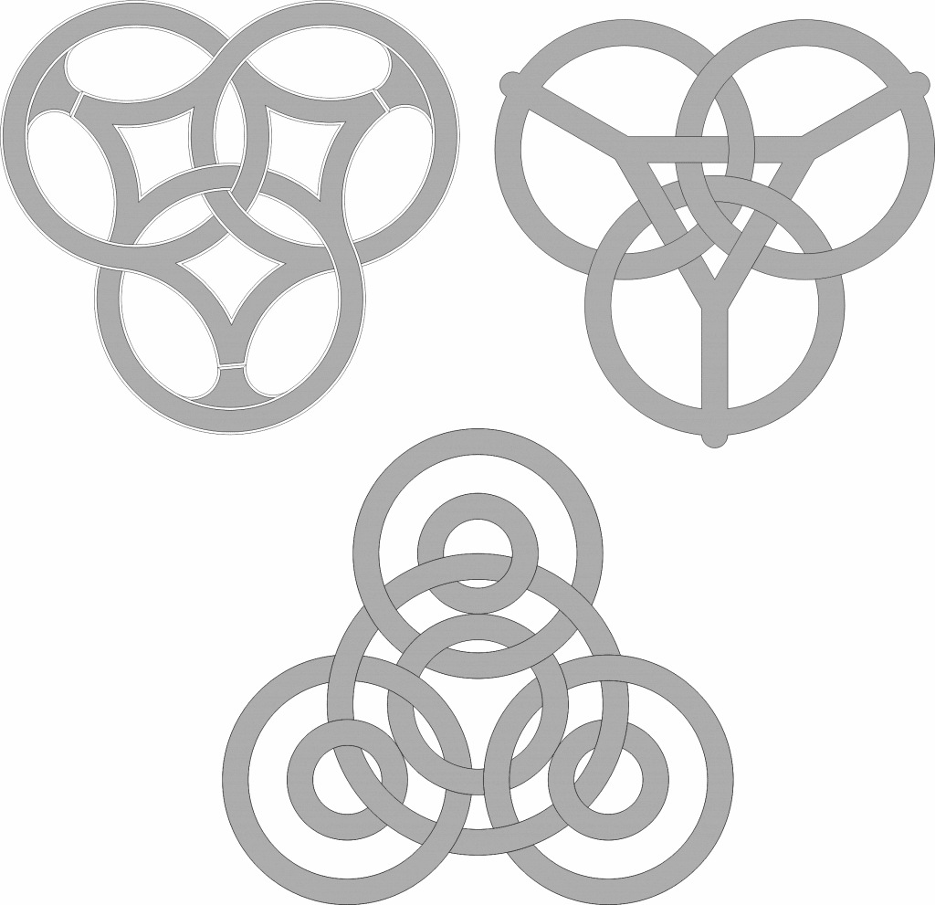 Patrones de trébol entrelazados — vector para corte CNC